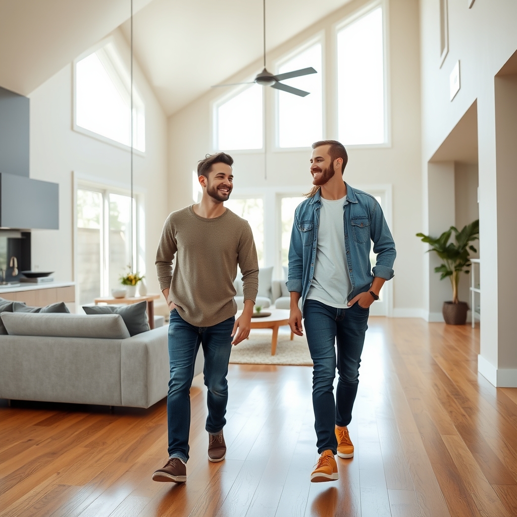 Couple touring a home