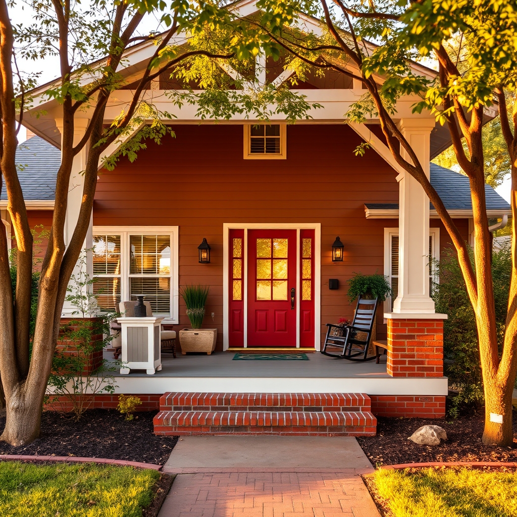 Beautiful craftsman home in Tulsa with covered porch
